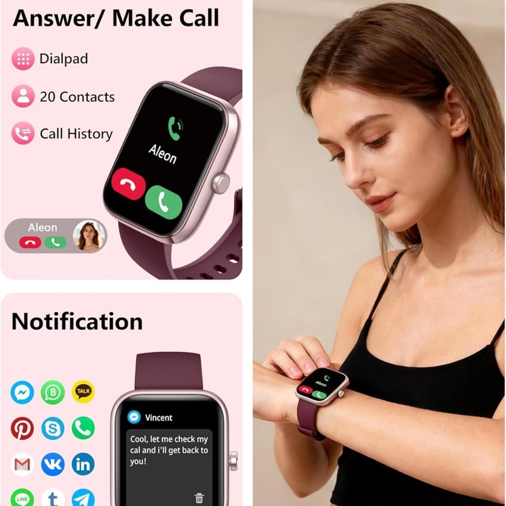 Rose Gold Smartwatch with 2 bands NWT - Picture 3 of 8